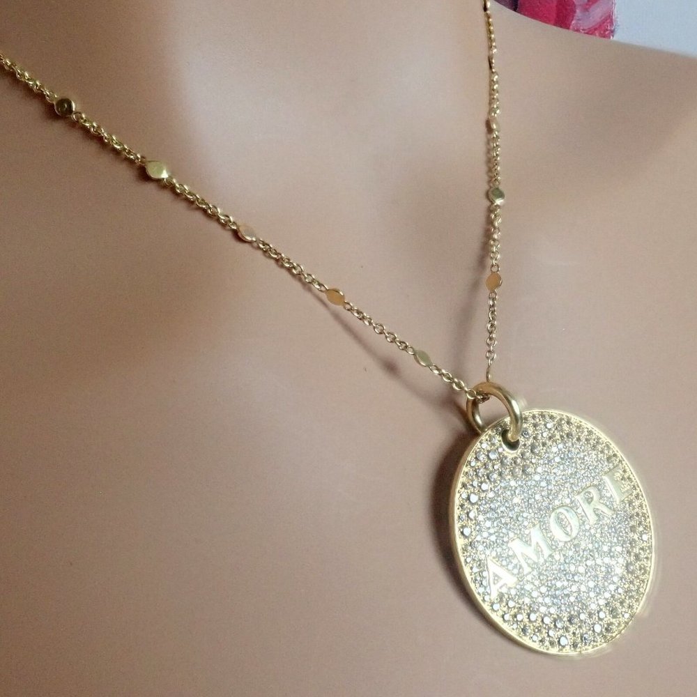 Pasquale Bruni 18k Yellow Gold Large Diamond + Sapphire Amore Pendant Necklace - Picture 12 of 12